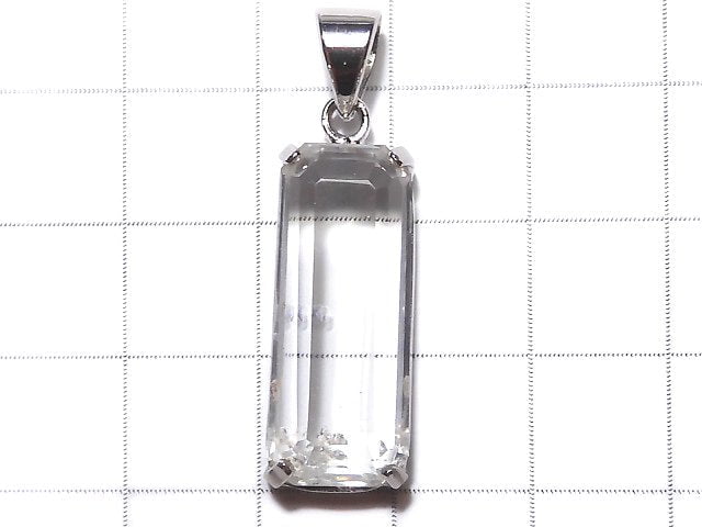 [Video] [One of a kind] Fluorite in Quartz Faceted Tube Pendant Silver925 NO.28