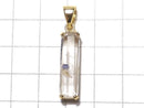 [Video] [One of a kind] Fluorite in Quartz Faceted Tube Pendant 18KGP NO.32