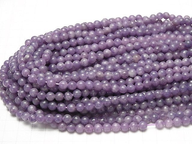 [Video] Lepidolite AA++ Round 6mm 1strand beads (aprx.15inch / 37cm)