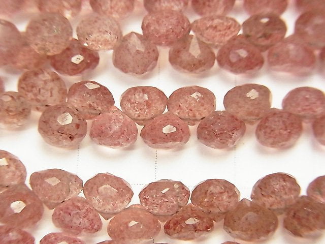 [Video] Pink Epidote AA++ Onion Faceted Briolette half or 1strand beads (aprx.6inch / 16cm)