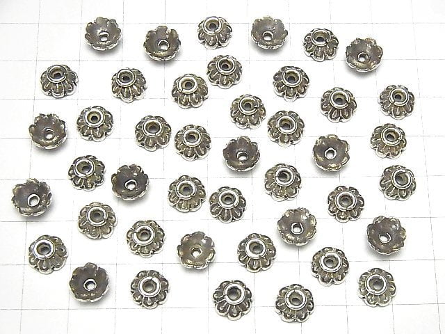 Karen Silver Bead Cap 9x9x4mm NO.4 2pcs