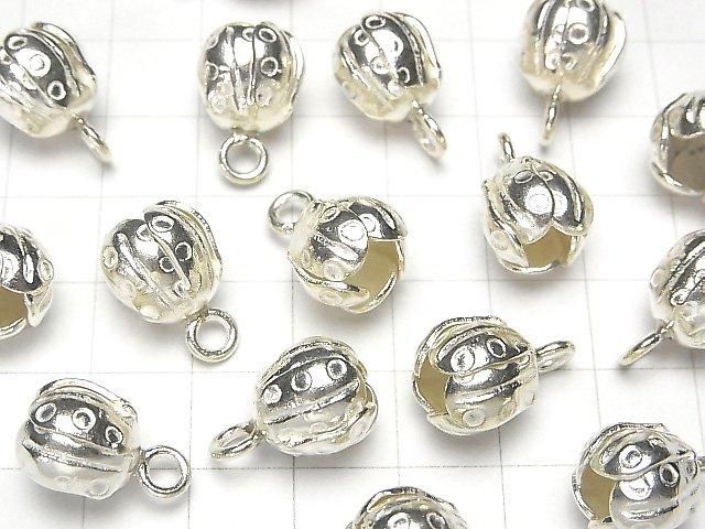 Karen Silver Flower (Bud) Charm 16x10x10mm 1pc