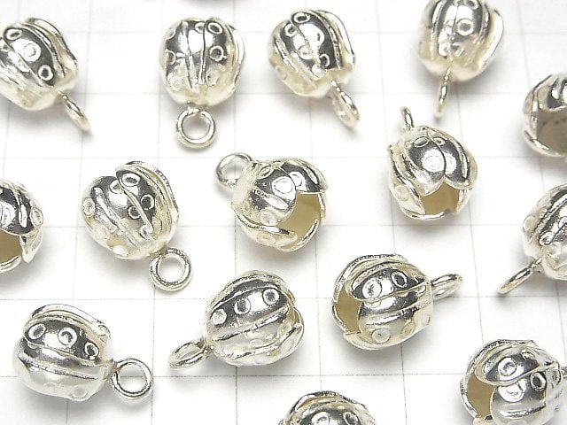 Karen Silver Flower (Buds) Charm 16x10x10mm 1pc