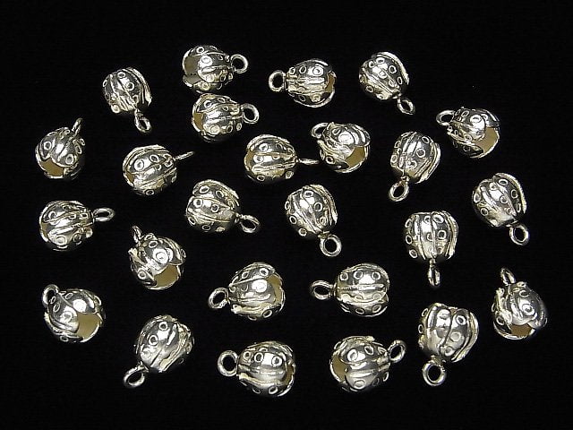 Karen Silver Flower (Buds) Charm 16x10x10mm 1pc