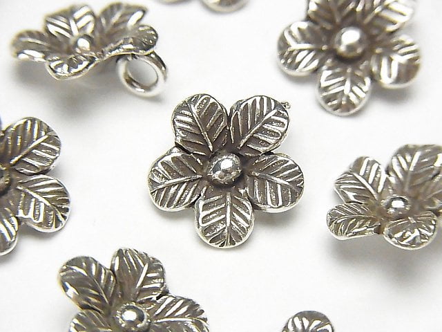 Charm, Flower, Karen Hill Tribe, Silver Metal Beads & Findings