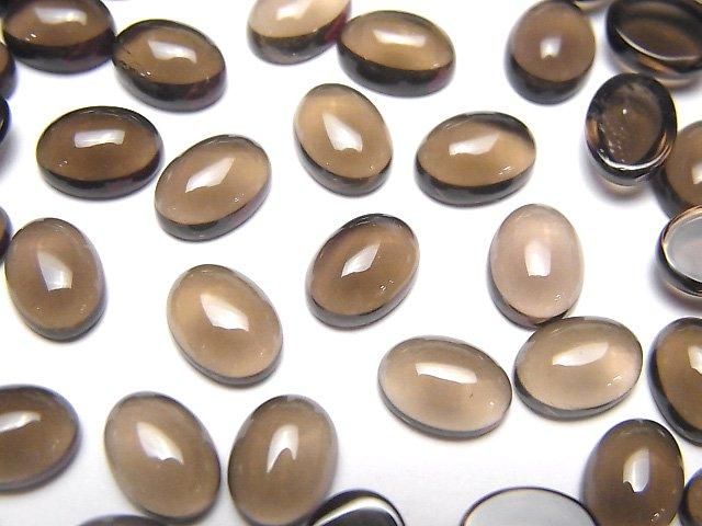 [Video]High Quality Smoky Quartz AAA Oval Cabochon 8x6mm 5pcs