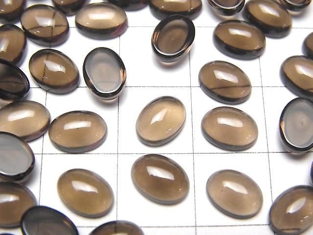 [Video]High Quality Smoky Quartz AAA Oval Cabochon 8x6mm 5pcs