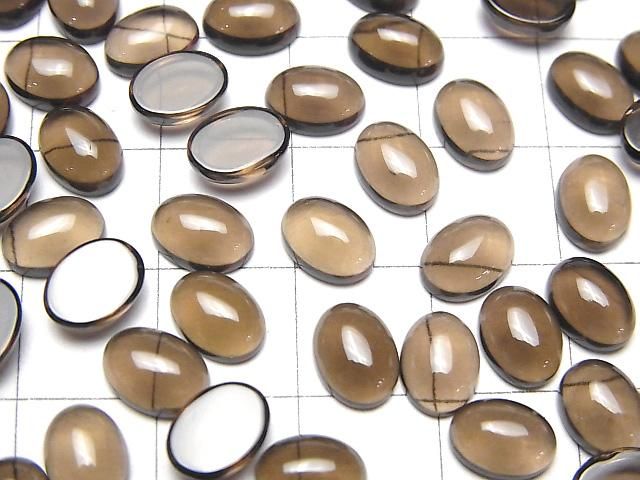 [Video]High Quality Smoky Quartz AAA Oval Cabochon 8x6mm 5pcs
