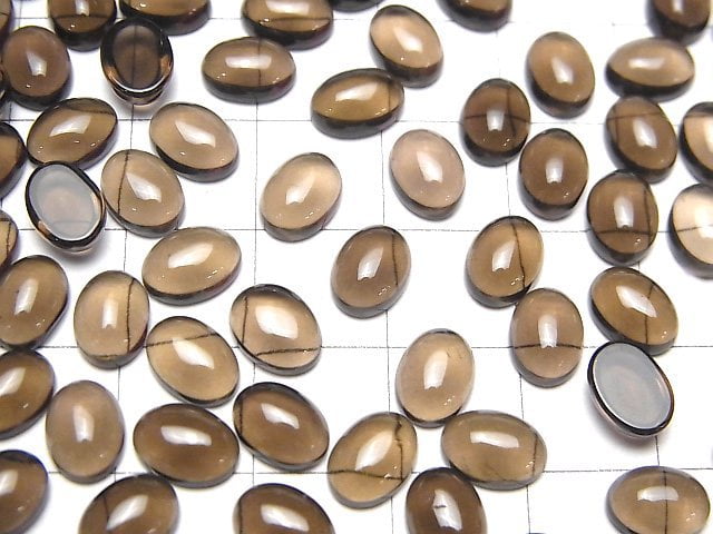 [Video] High Quality Smoky Quartz AAA Oval Cabochon 8x6mm 5pcs