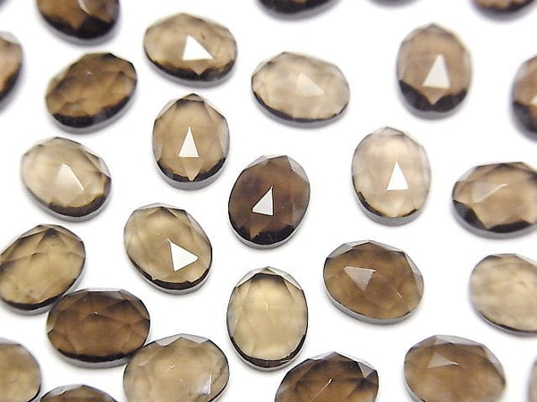 Oval, Rose, Smoky Quartz Gemstone Beads