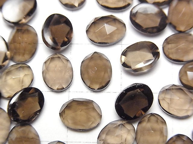 [Video]High Quality Smoky Quartz AAA Oval Rose Cut 8x6mm 5pcs