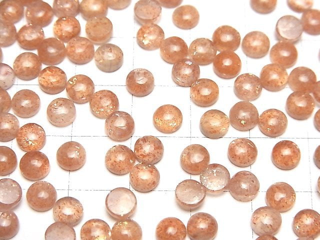 [Video]High Quality Sunstone AA++ Round Cabochon 5x5mm 5pcs