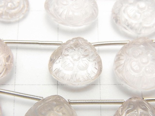 [Video] High Quality Rose Quartz AAA Carving Chestnut 1strand (5pcs)