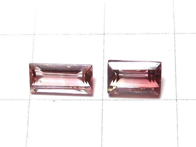 [Video] [One of a kind] Nigeria High Quality Bi-color Tourmaline AAA Loose stone Faceted 2pcs set NO.124