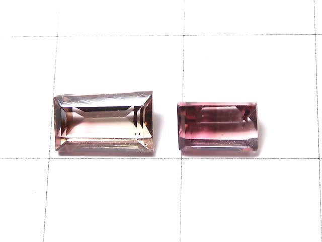 [Video] [One of a kind] Nigeria High Quality Bi-color Tourmaline AAA Loose stone Faceted 2pcs set NO.129