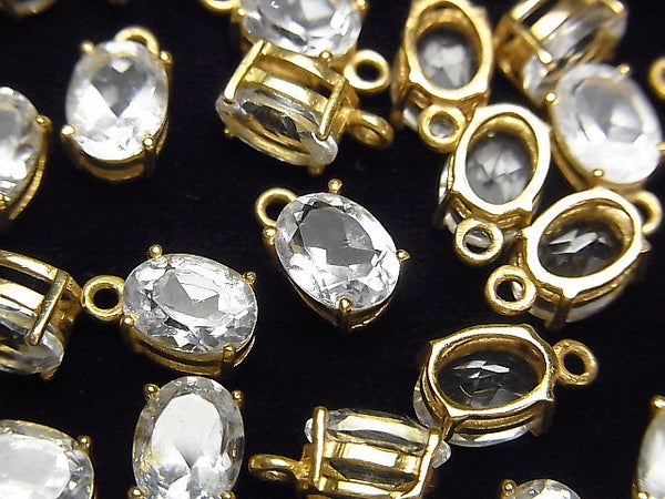 Bezel Setting, Crystal Quartz, Oval Gemstone Beads