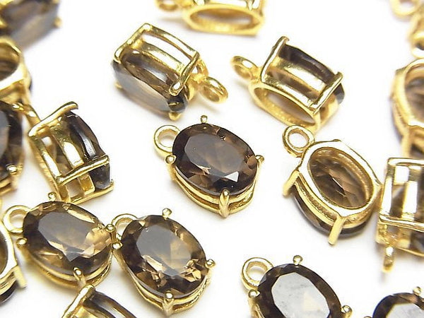 Bezel Setting, Oval, Smoky Quartz Gemstone Beads