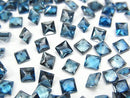 [Video]High Quality London Blue Topaz AAA Loose stone Princess Cut 4x4mm 5pcs