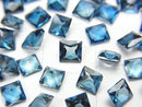 [Video]High Quality London Blue Topaz AAA Loose stone Princess Cut 4x4mm 5pcs