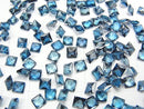 [Video]High Quality London Blue Topaz AAA Loose stone Princess Cut 4x4mm 5pcs