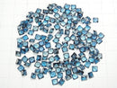 [Video]High Quality London Blue Topaz AAA Loose stone Princess Cut 4x4mm 5pcs