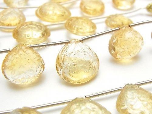 [Video] High Quality Citrine AAA Carved Chestnut 1 Strand (5pcs)