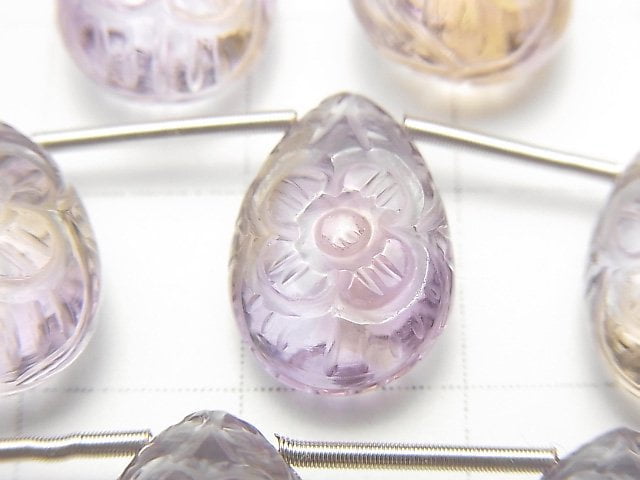 [Video] High Quality Ametrine AAA Carving Pear shape 1strand (5pcs)