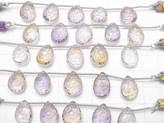 [Video] High Quality Ametrine AAA Carving Pear shape 1strand (5pcs)