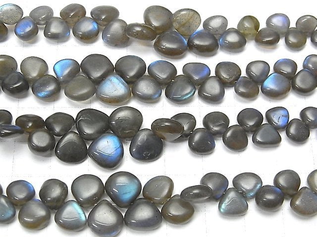 [Video] High Quality Blue Labradorite AAA- Chestnut (Smooth) half or 1strand beads (aprx.7inch / 18cm)