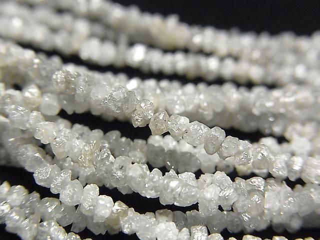 [Video] Light Gray Diamond Rough Nugget (Chips) Half or 1-strand beads (approx. 15 inches/37 cm)