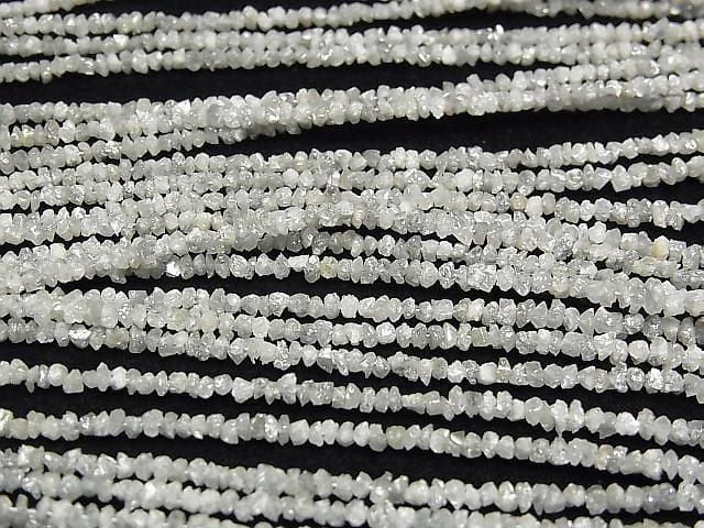 [Video] Light Gray Diamond Rough Nugget (Chips) Half or 1-strand beads (approx. 15 inches/37 cm)