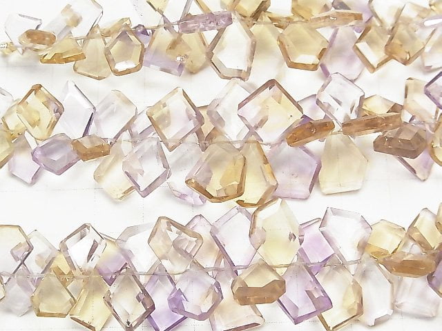 [Video] High Quality Ametrine AAA Rough Slice Faceted [M size] half or 1strand beads (aprx.5inch / 13cm)