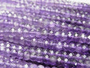 [Video]High Quality! Amethyst AA++ Faceted Button Rondelle 4x4x2.5mm 1strand beads (aprx.15inch/37cm)