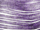 [Video]High Quality! Amethyst AA++ Faceted Button Rondelle 4x4x2.5mm 1strand beads (aprx.15inch/37cm)