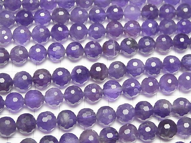 [Video] High Quality! Amethyst AA+ 128Faceted Round 8mm half or 1strand beads (aprx.15inch / 36cm)