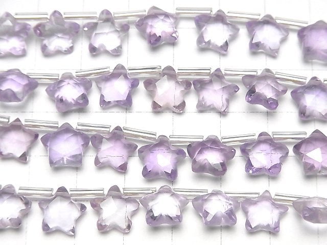 [Video]High Quality Amethyst AAA Faceted Star 10x10mm 1strand (8pcs )