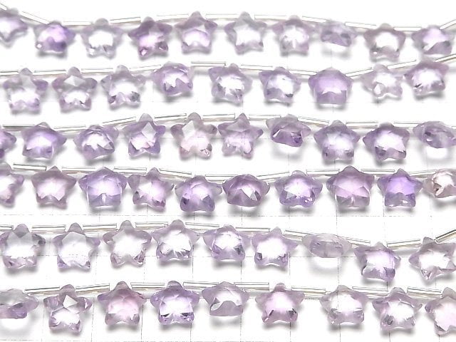高品質紫水晶 AAA 刻面星形 10x10mm 1串珠子（8顆）