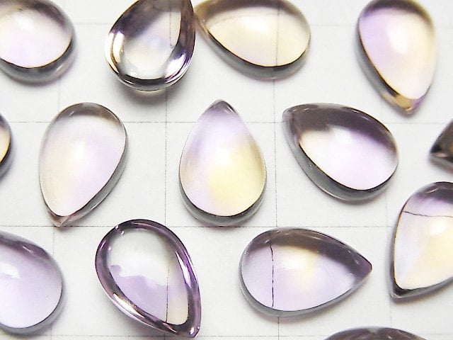 [Video] High Quality Ametrine AAA Pear shape Cabochon 12x8mm 2pcs