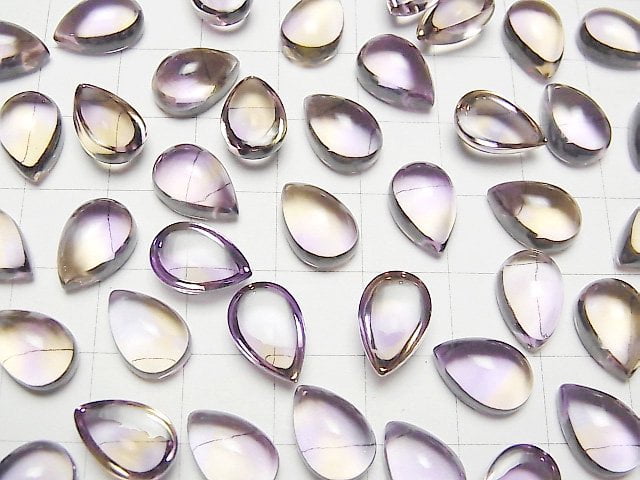 [Video] High Quality Ametrine AAA Pear shape Cabochon 12x8mm 2pcs