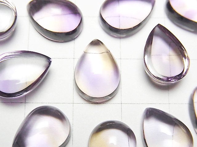 [Video]High Quality Ametrine AAA Pear shape Cabochon 14x10mm 1pc