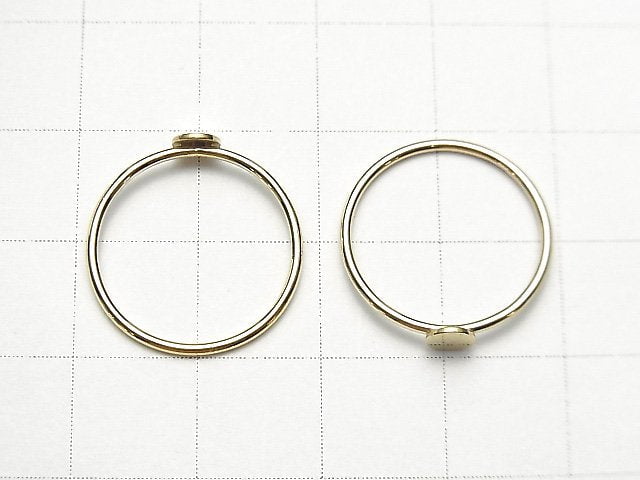 14KGF Ring with Round plate 1pc