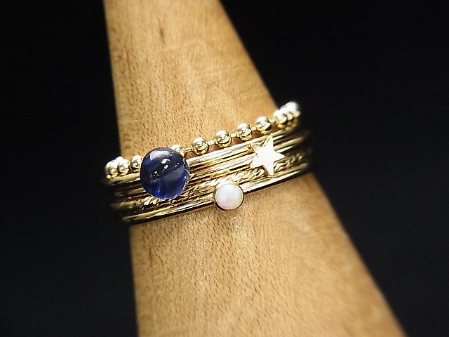 14KGF Ring with Kyoto Opal, 2mm, 1pc