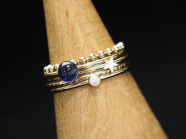 14KGF Ring with Kyoto Opal 2mm 1pc