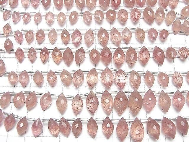 [Video] Pink Epidote AA++ Marquise Rice Faceted Briolette 1strand (20pcs)