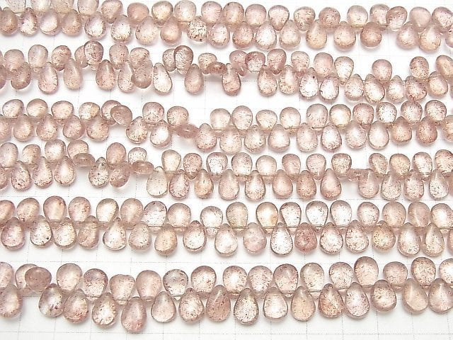 [Video] High Quality Pink Epidote AA++ Pear shape (Smooth) 1strand beads (aprx.7inch / 18cm)