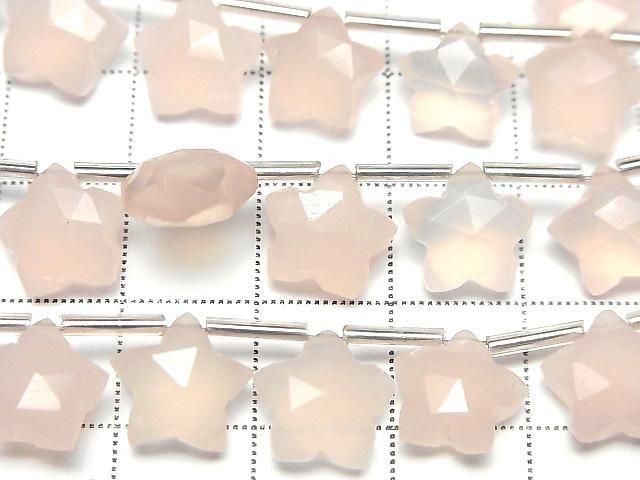 [Video] High Quality Pink Chalcedony AAA Faceted Star 10x10mm 1 Strand (8pcs)