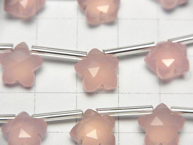 [Video] High Quality Pink Chalcedony AAA Faceted Star 10x10mm 1strand (9pcs)