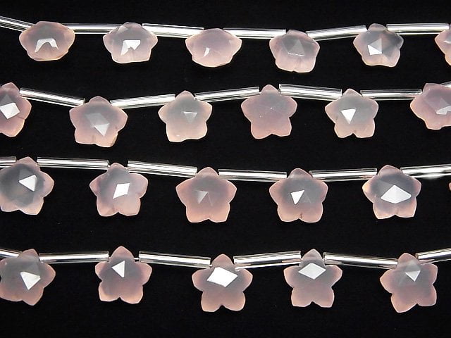 [Video] High Quality Pink Chalcedony AAA Faceted Star 10x10mm 1strand (9pcs)