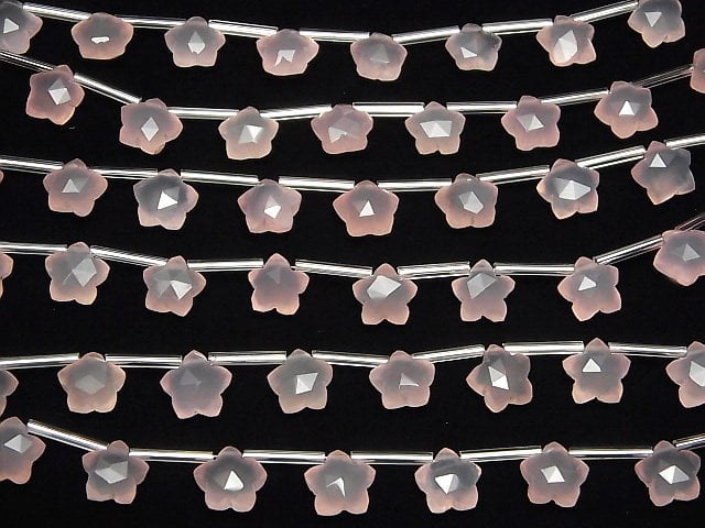 [Video] High Quality Pink Chalcedony AAA Faceted Star 10x10mm 1strand (9pcs)