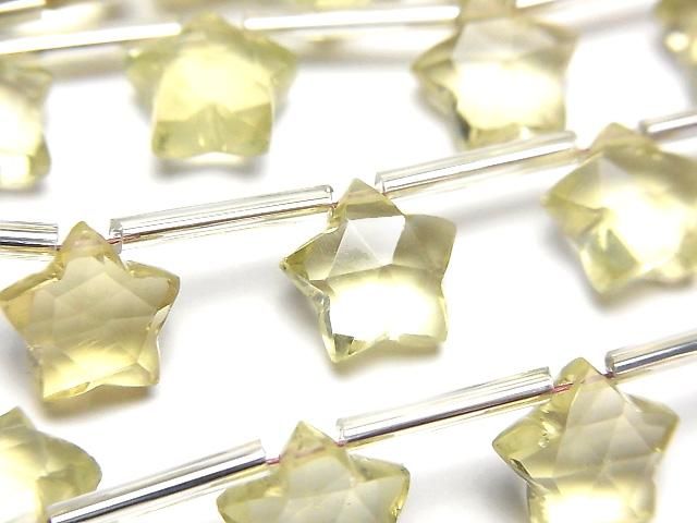 [Video]High Quality Lemon Quartz AAA Faceted Star 10x10mm 1strand (8pcs )